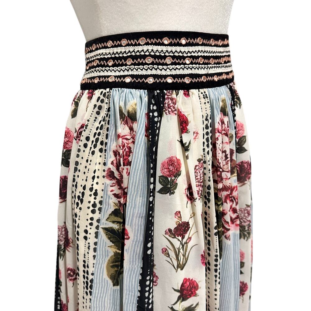 Anthropologie Multicolor Floral A-Line Skirt, 4, NWT